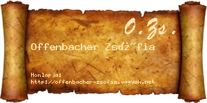 Offenbacher Zsófia névjegykártya